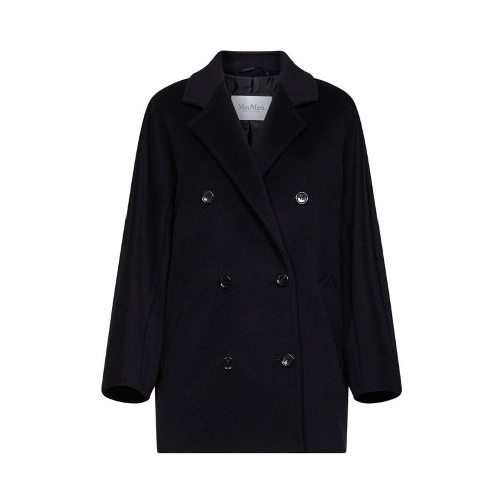 Max Mara Women Black 101801 Icon Coat Short Rebus Coat